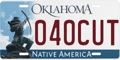 OK license plate 040CUT