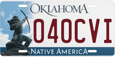 OK license plate 040CVI