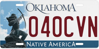 OK license plate 040CVN