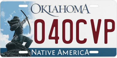 OK license plate 040CVP