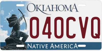OK license plate 040CVQ