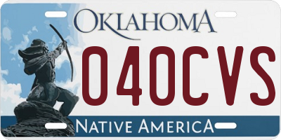 OK license plate 040CVS