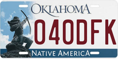 OK license plate 040DFK