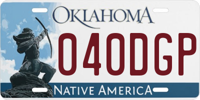 OK license plate 040DGP