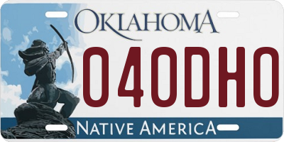 OK license plate 040DHO