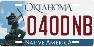 OK license plate 040DNB