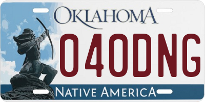 OK license plate 040DNG