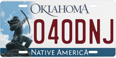OK license plate 040DNJ