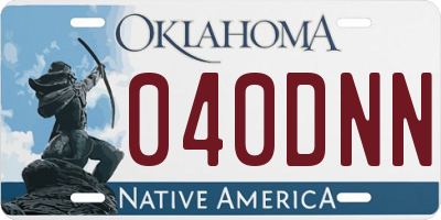 OK license plate 040DNN