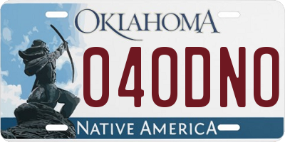 OK license plate 040DNO