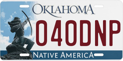 OK license plate 040DNP
