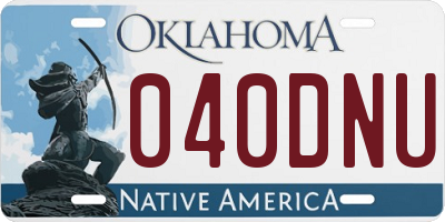 OK license plate 040DNU