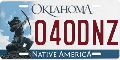 OK license plate 040DNZ