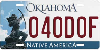 OK license plate 040DOF