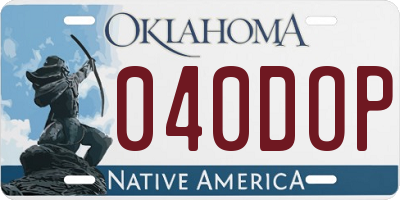 OK license plate 040DOP