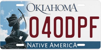 OK license plate 040DPF