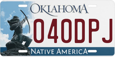 OK license plate 040DPJ