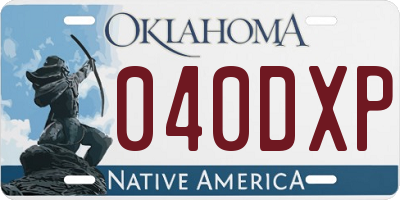 OK license plate 040DXP