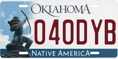 OK license plate 040DYB