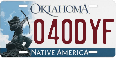 OK license plate 040DYF