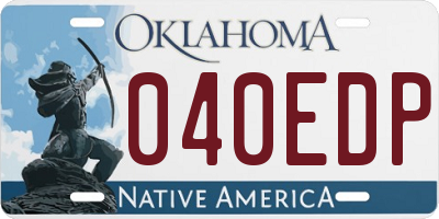 OK license plate 040EDP
