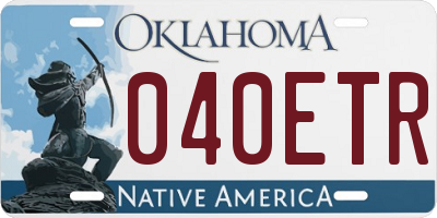 OK license plate 040ETR