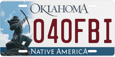 OK license plate 040FBI