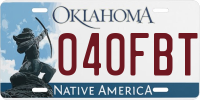OK license plate 040FBT