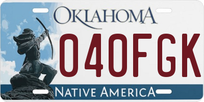 OK license plate 040FGK