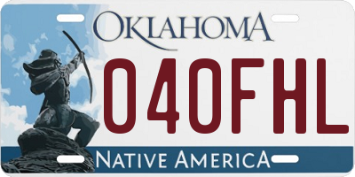 OK license plate 040FHL