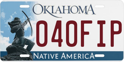 OK license plate 040FIP