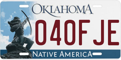 OK license plate 040FJE
