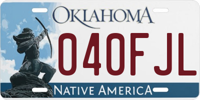 OK license plate 040FJL