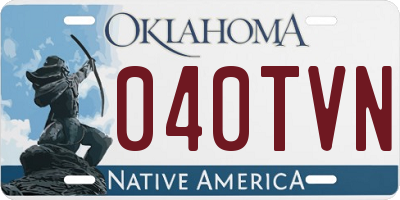 OK license plate 040TVN