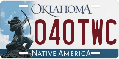 OK license plate 040TWC