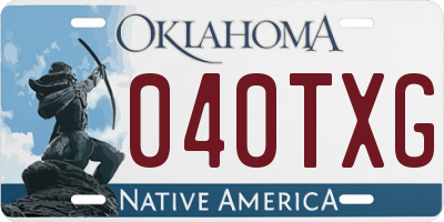 OK license plate 040TXG