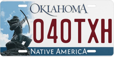 OK license plate 040TXH