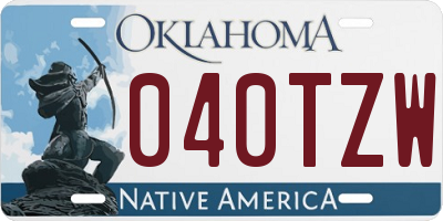 OK license plate 040TZW