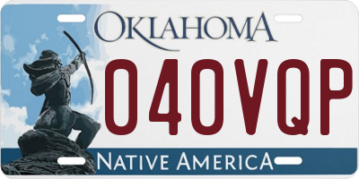 OK license plate 040VQP