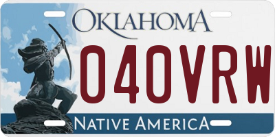 OK license plate 040VRW