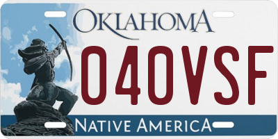 OK license plate 040VSF