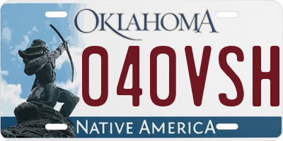 OK license plate 040VSH