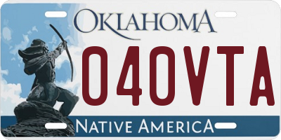 OK license plate 040VTA