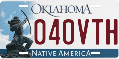 OK license plate 040VTH