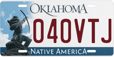 OK license plate 040VTJ