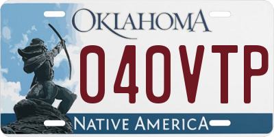 OK license plate 040VTP