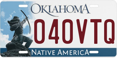 OK license plate 040VTQ