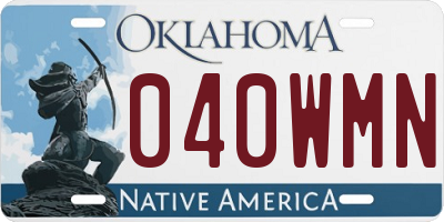 OK license plate 040WMN