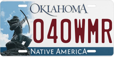 OK license plate 040WMR