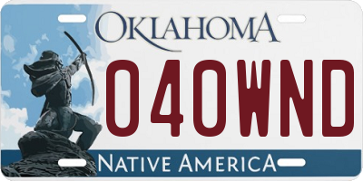 OK license plate 040WND